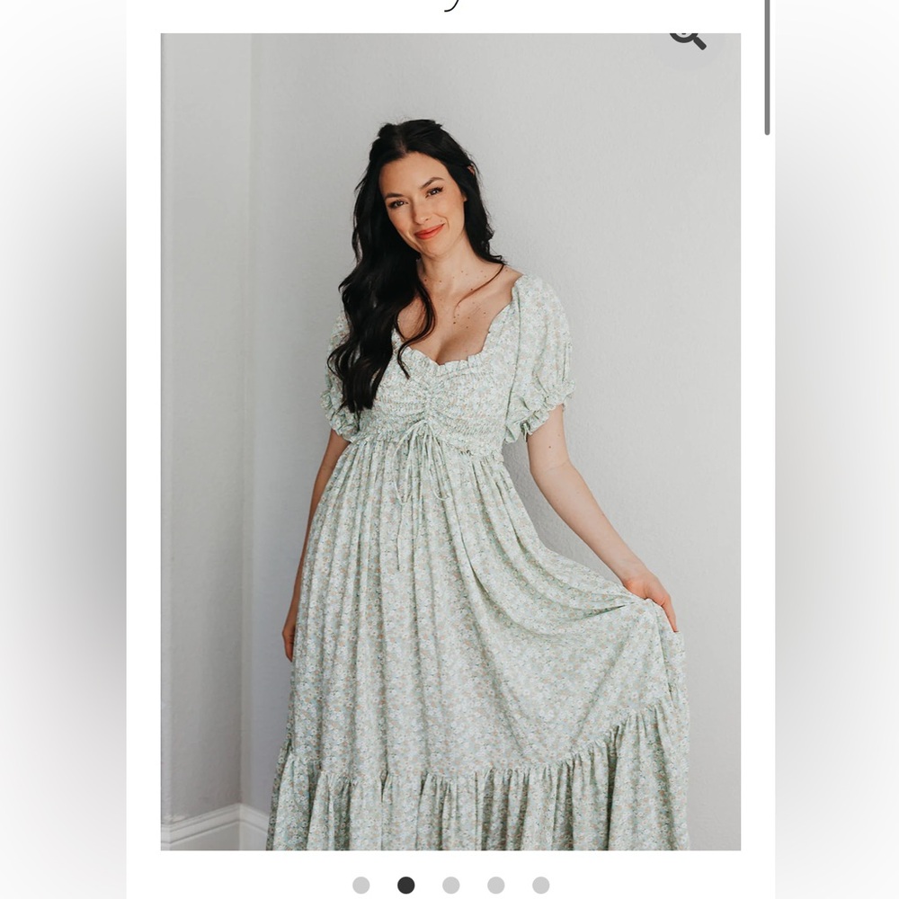 Smocked floral maxi dress